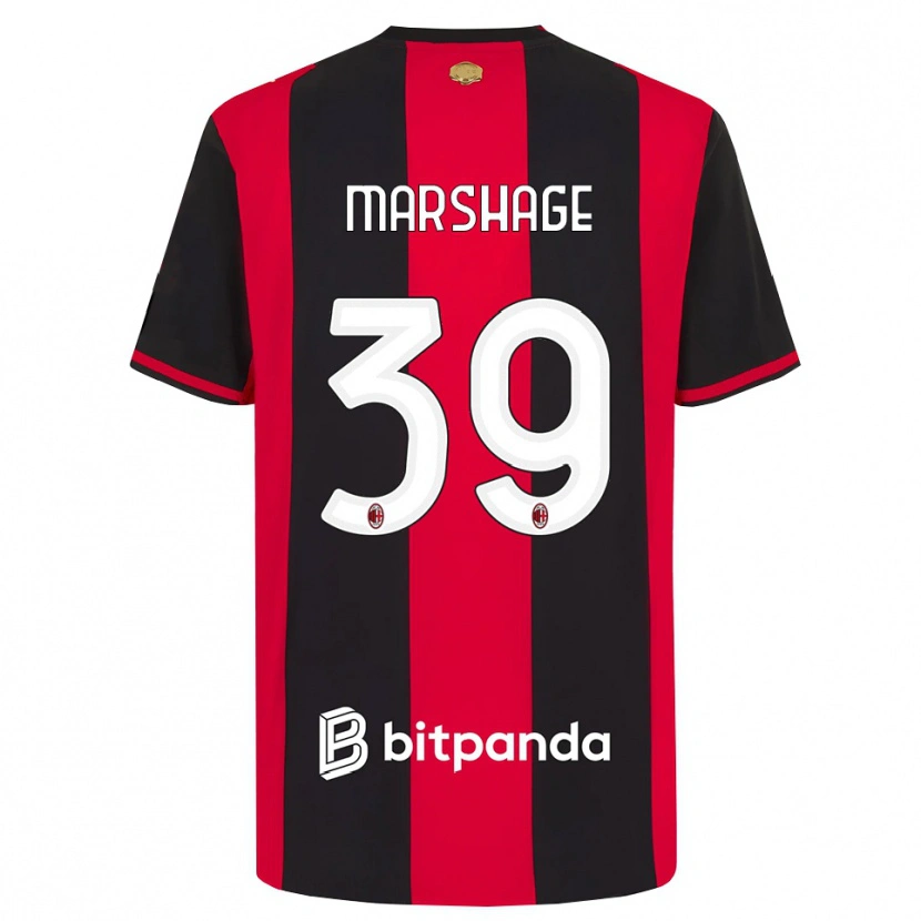 Danxen Uomo Maglia Wilgot Marshage #39 Rosso Nero Bianco Kit Gara Home 2026/27 Maglietta