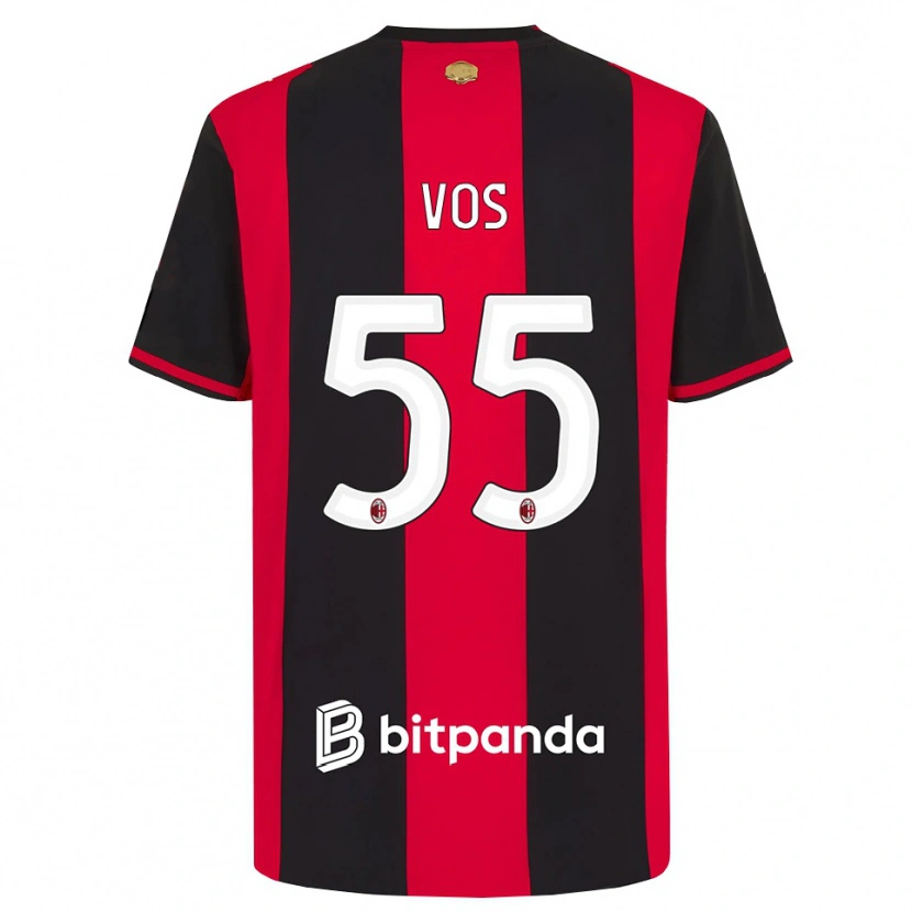 Danxen Uomo Maglia Silvano Vos #55 Rosso Nero Bianco Kit Gara Home 2026/27 Maglietta