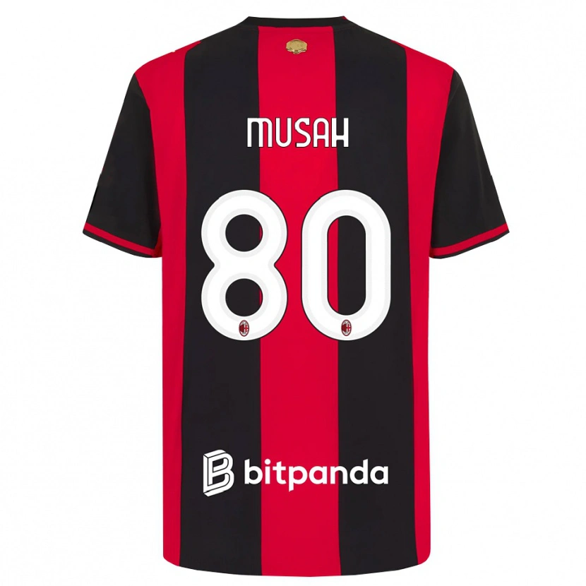 Danxen Uomo Maglia Yunus Musah #80 Rosso Nero Bianco Kit Gara Home 2026/27 Maglietta