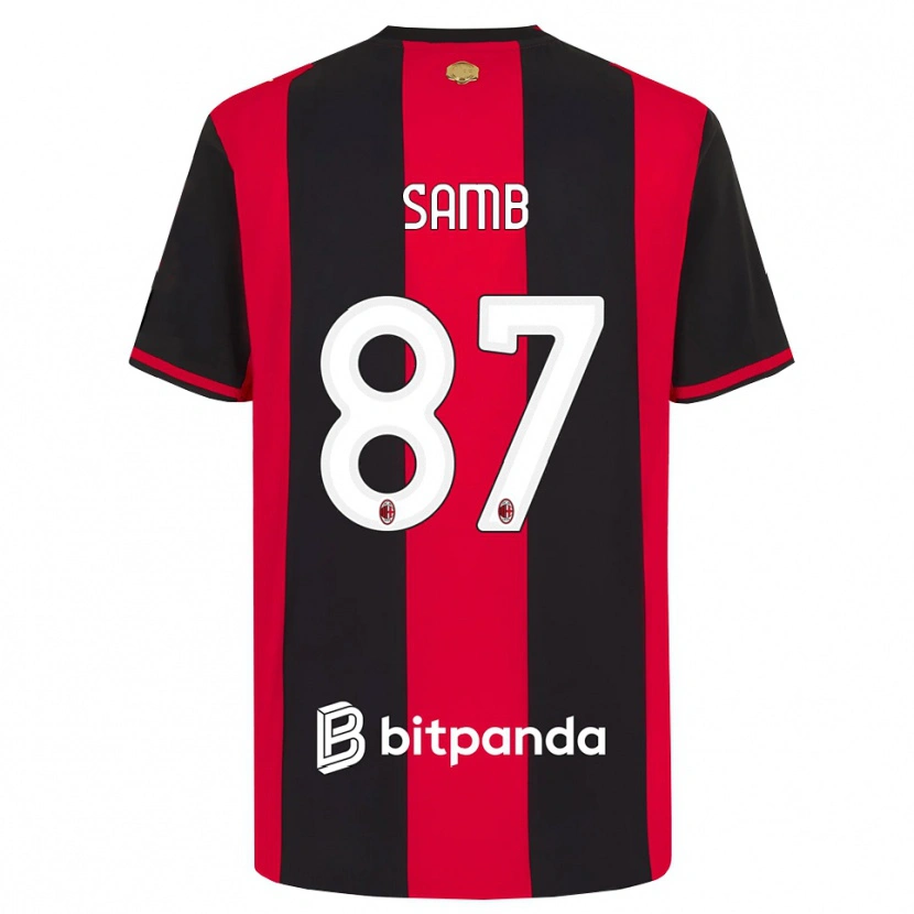 Danxen Uomo Maglia Ablaye Samb #87 Rosso Nero Bianco Kit Gara Home 2026/27 Maglietta