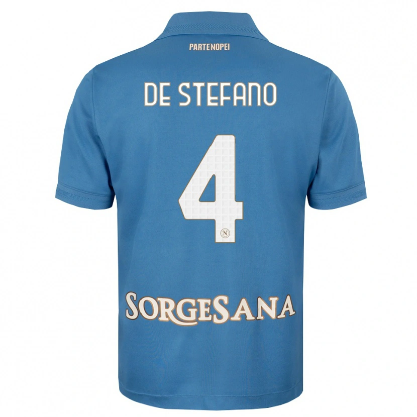 Danxen Uomo Maglia Francesco De Stefano #4 Blu Foschia Bianco Kit Gara Home 2026/27 Maglietta