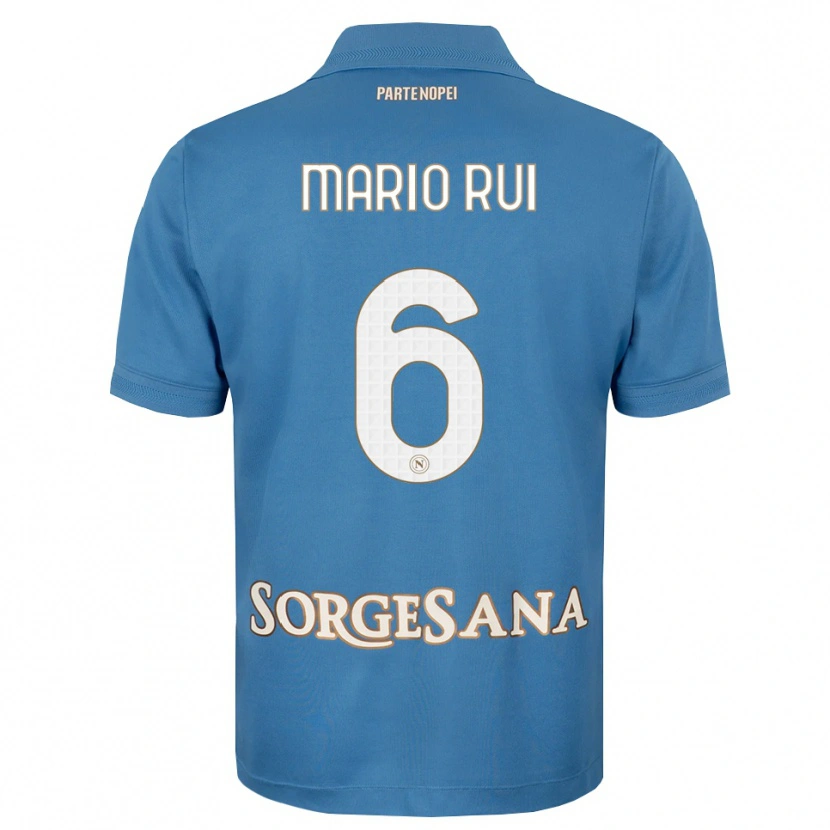 Danxen Uomo Maglia Mario Rui #6 Blu Foschia Bianco Kit Gara Home 2026/27 Maglietta