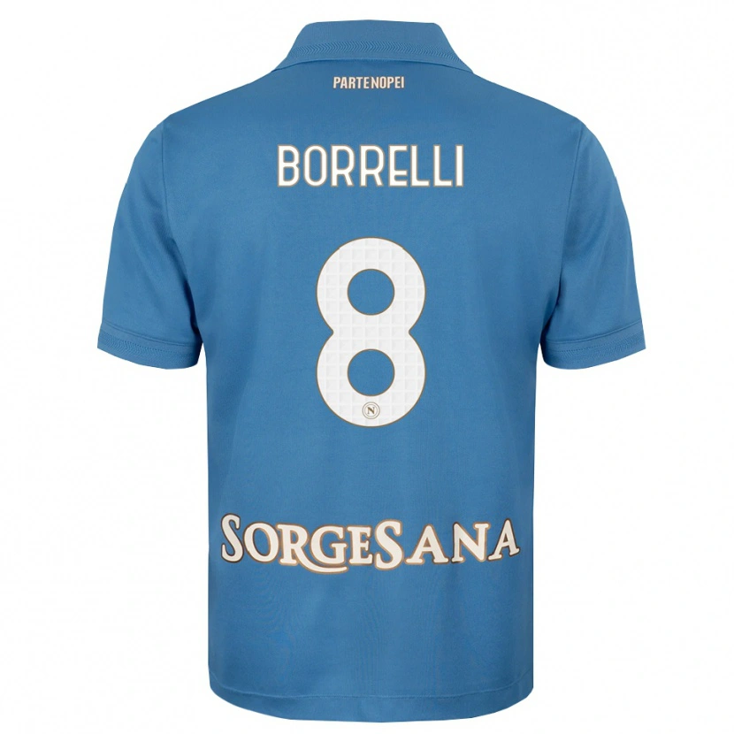 Danxen Uomo Maglia Ciro Borrelli #8 Blu Foschia Bianco Kit Gara Home 2026/27 Maglietta
