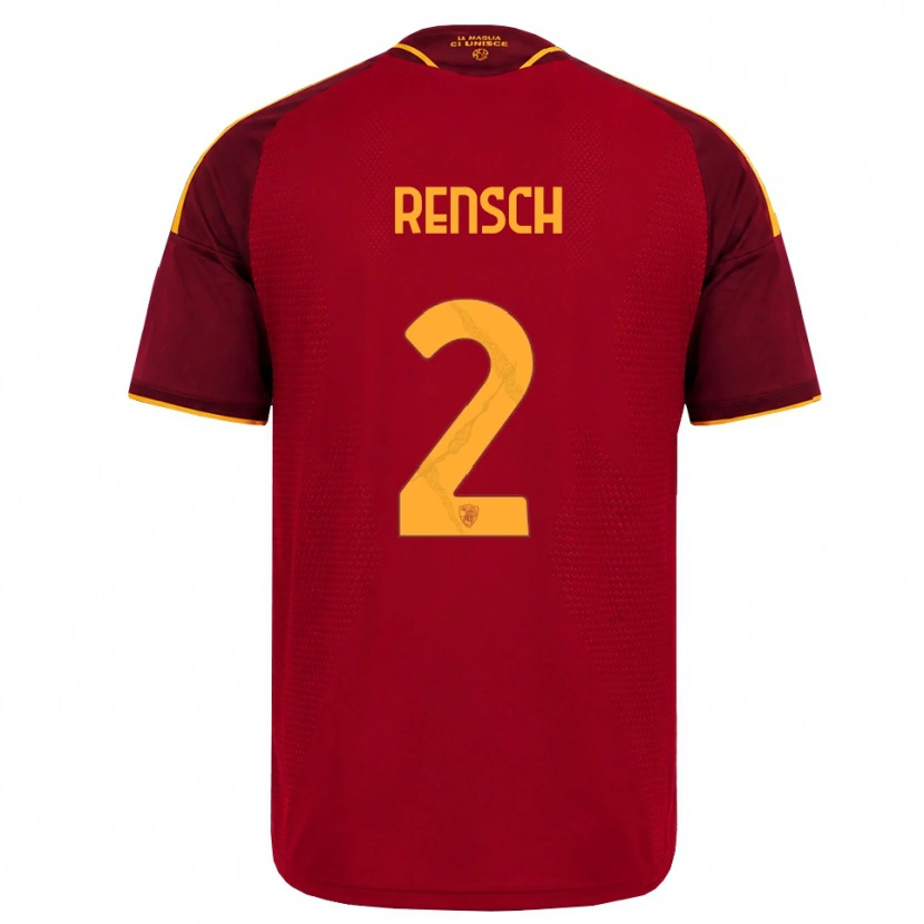Danxen Uomo Maglia Devyne Rensch #2 Rosso Giallo Dorato Kit Gara Home 2026/27 Maglietta