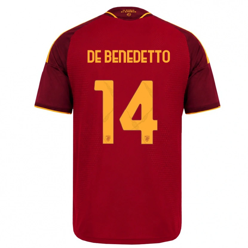 Danxen Uomo Maglia Lorenzo De Benedetto #14 Rosso Giallo Dorato Kit Gara Home 2026/27 Maglietta