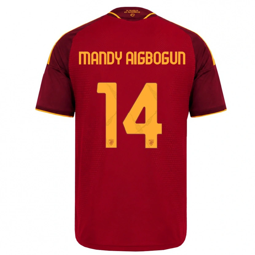 Danxen Uomo Maglia Eseosa Mandy Aigbogun #14 Rosso Giallo Dorato Kit Gara Home 2026/27 Maglietta