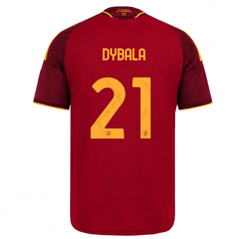 Danxen Uomo Maglia Paulo Dybala #21 Rosso Giallo Dorato Kit Gara Home 2026/27 Maglietta