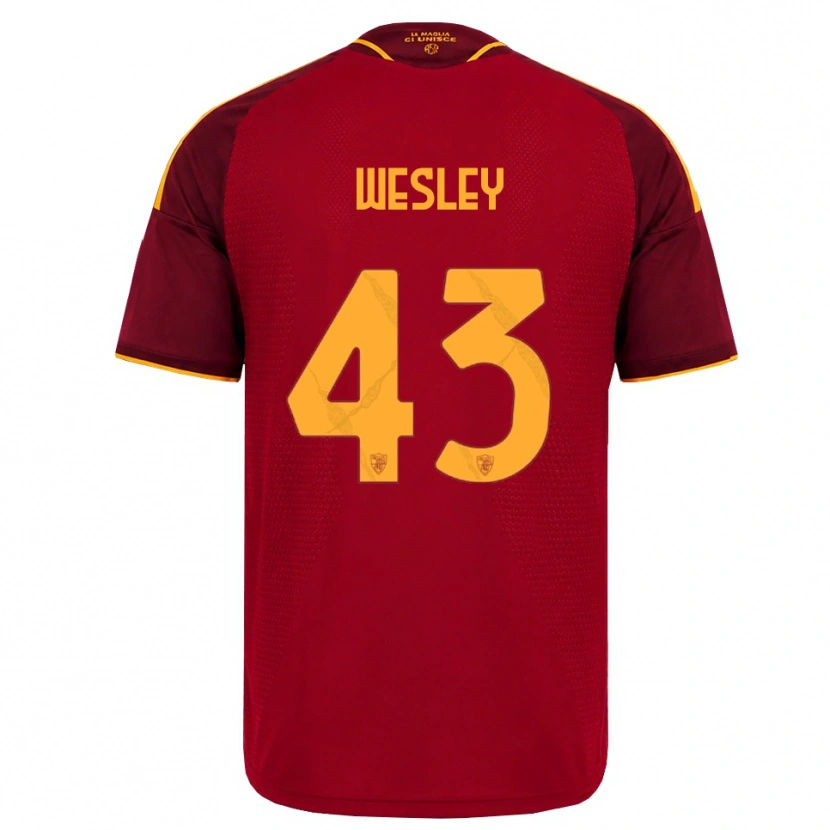 Danxen Uomo Maglia Wesley Vinícius França Lima #43 Rosso Giallo Dorato Kit Gara Home 2026/27 Maglietta