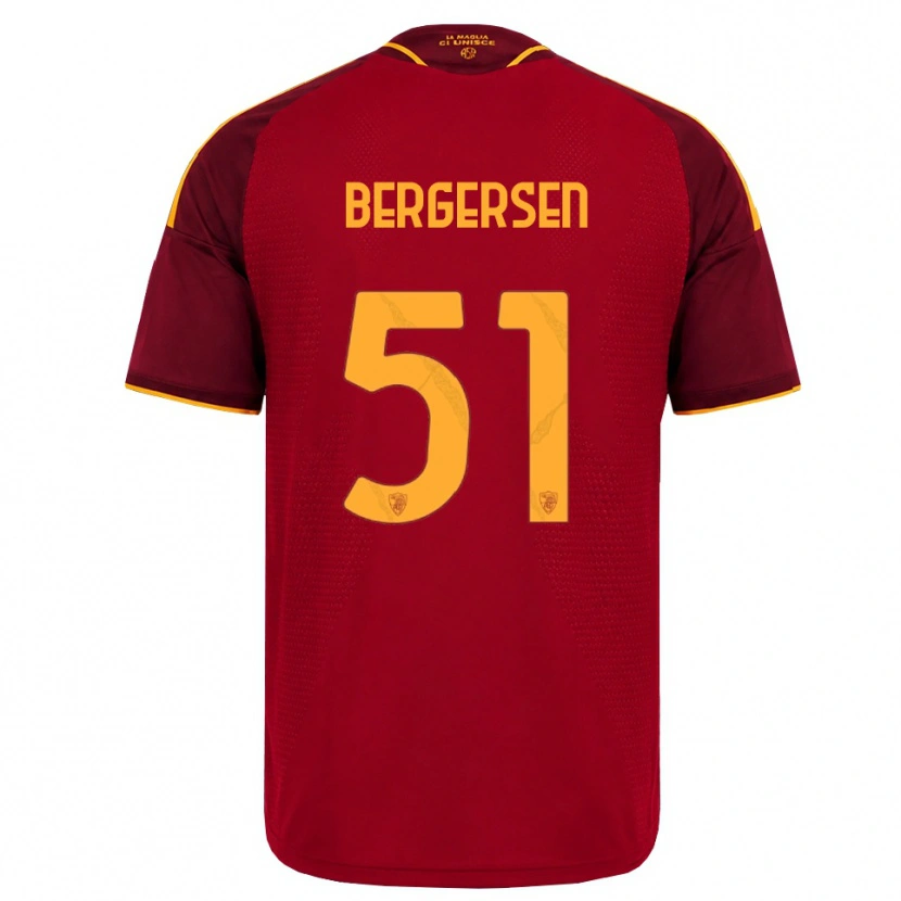 Danxen Uomo Maglia Mina Bergersen #51 Rosso Giallo Dorato Kit Gara Home 2026/27 Maglietta