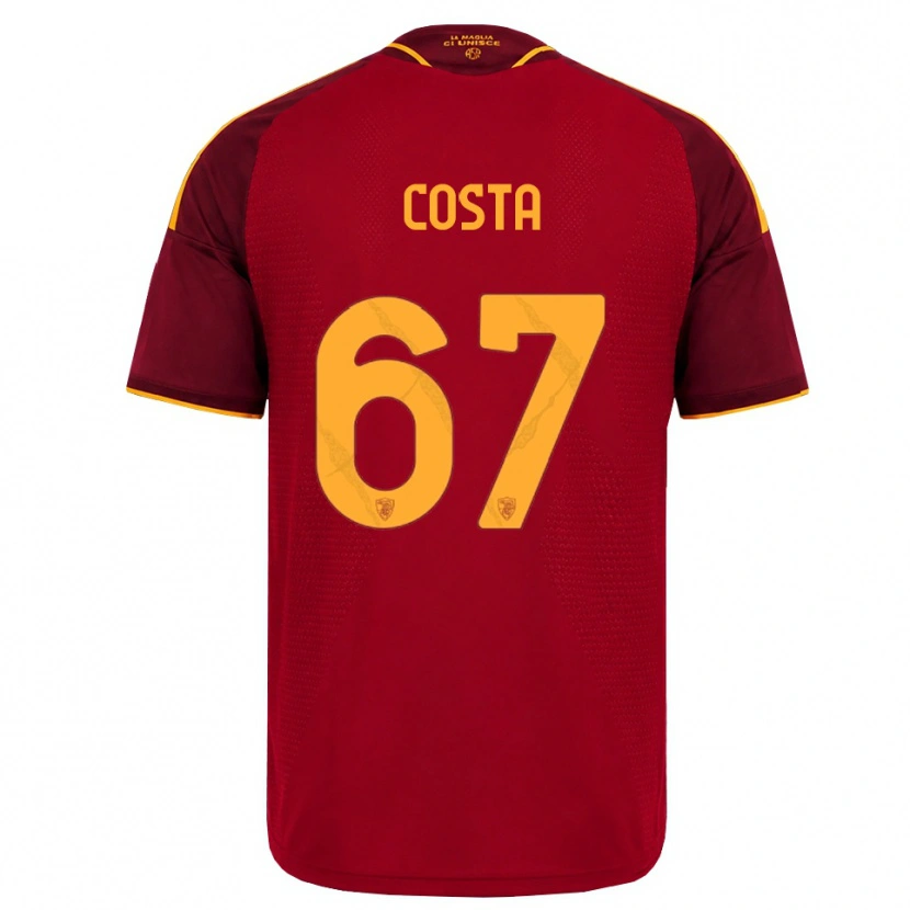 Danxen Uomo Maglia João Costa #67 Rosso Giallo Dorato Kit Gara Home 2026/27 Maglietta