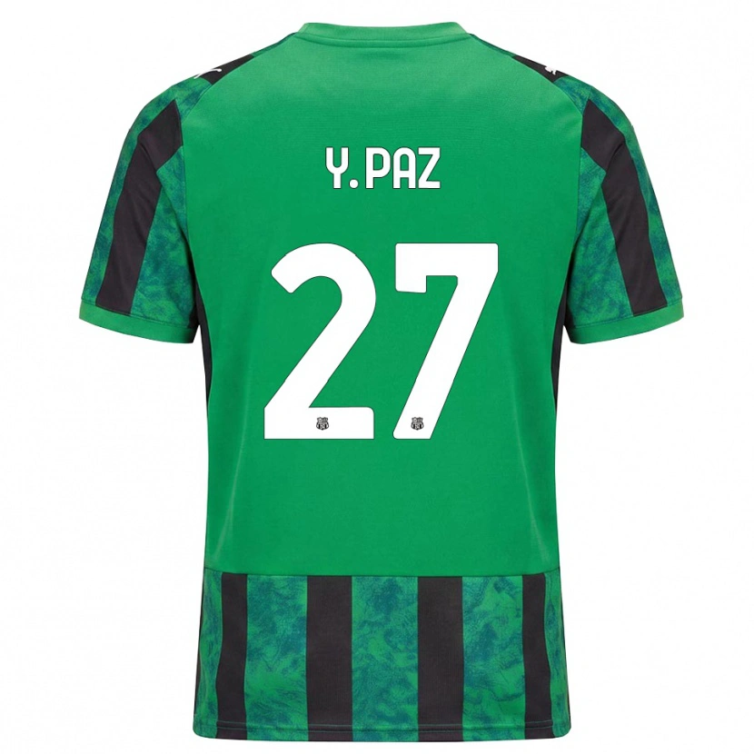 Danxen Uomo Maglia Yeferson Paz #27 Verde Nero Bianco Kit Gara Home 2026/27 Maglietta