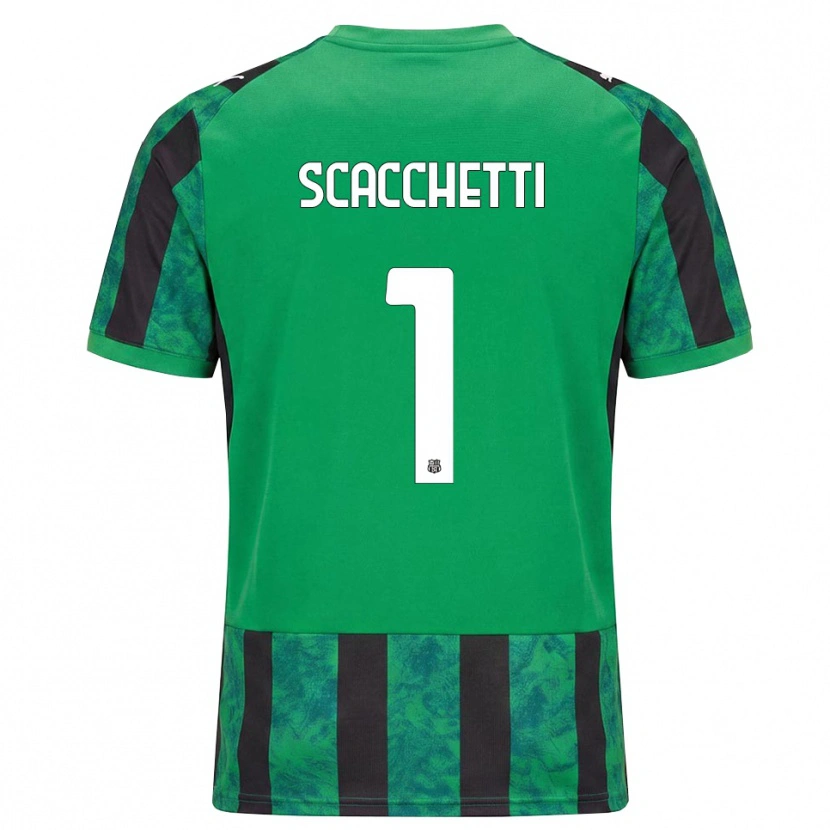 Danxen Uomo Maglia Alessandro Scacchetti #1 Verde Nero Bianco Kit Gara Home 2026/27 Maglietta