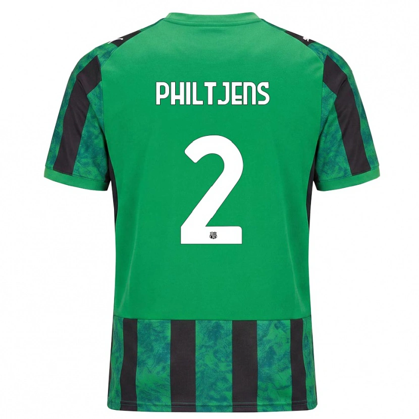 Danxen Uomo Maglia Davina Philtjens #2 Verde Nero Bianco Kit Gara Home 2026/27 Maglietta