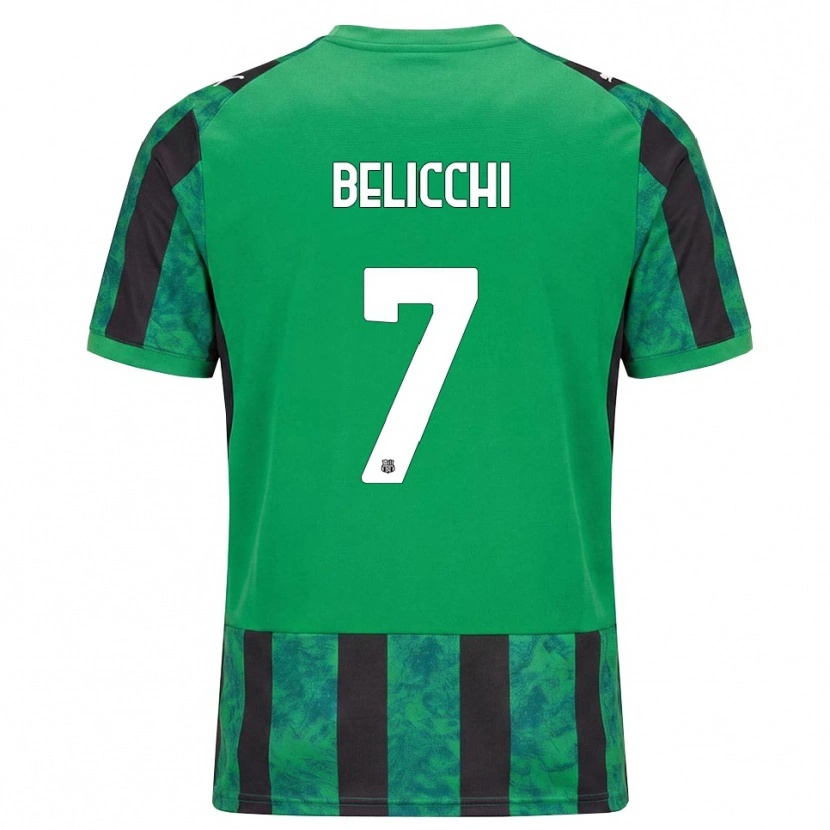 Danxen Uomo Maglia Gianmarco Belicchi #7 Verde Nero Bianco Kit Gara Home 2026/27 Maglietta