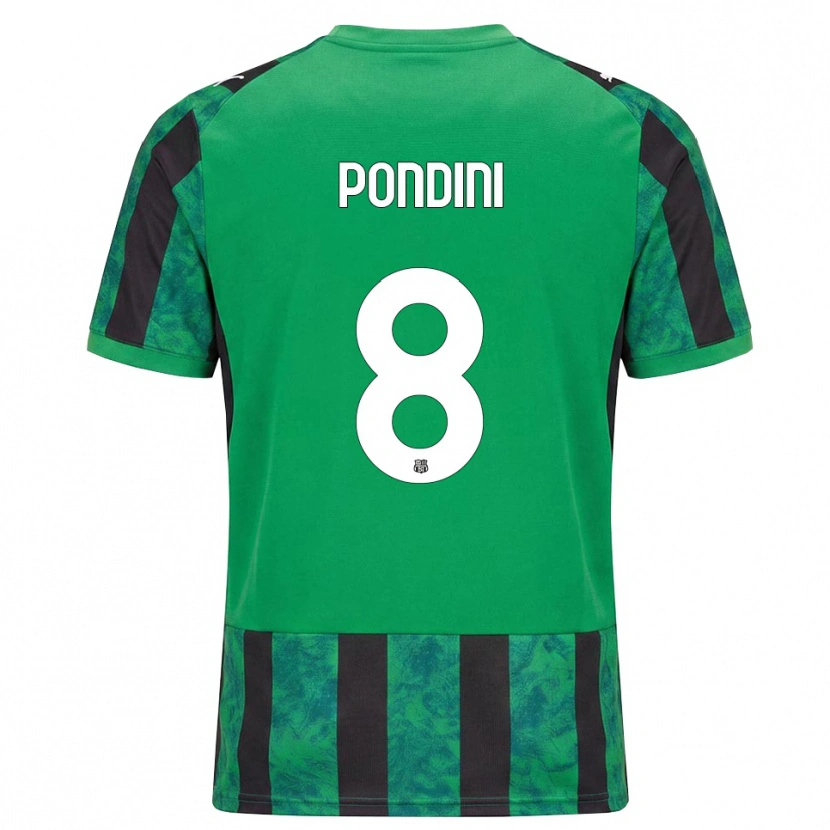 Danxen Uomo Maglia Giada Pondini #8 Verde Nero Bianco Kit Gara Home 2026/27 Maglietta