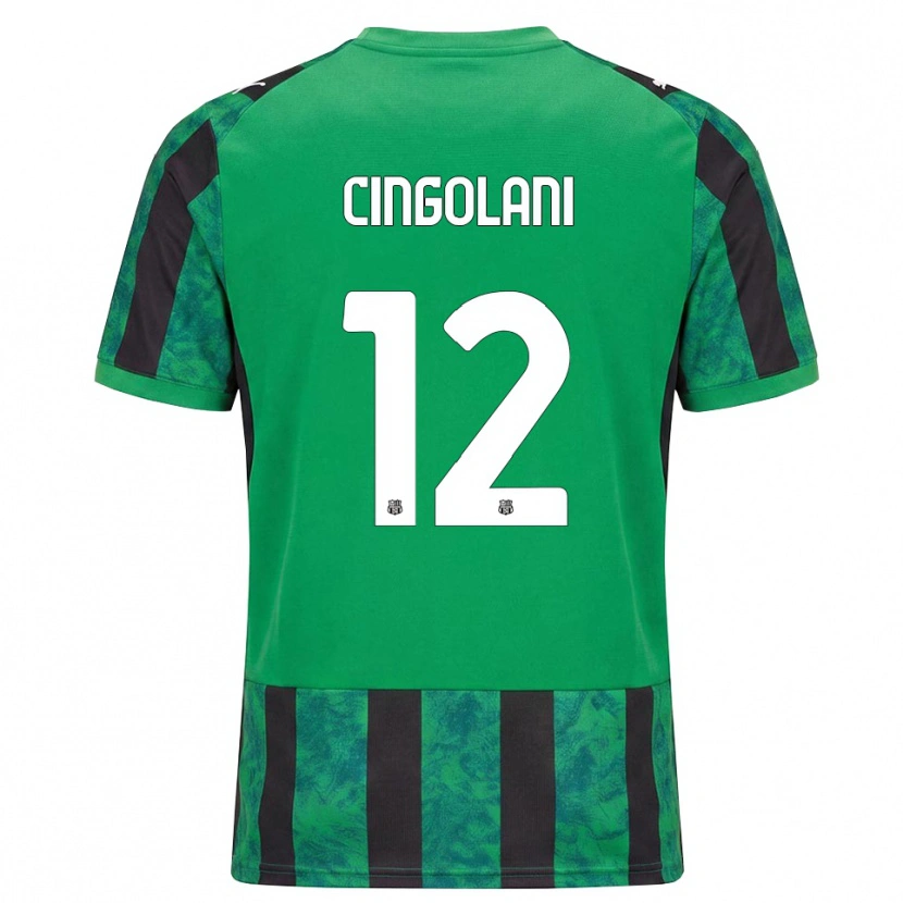 Danxen Uomo Maglia Matteo Cingolani #12 Verde Nero Bianco Kit Gara Home 2026/27 Maglietta