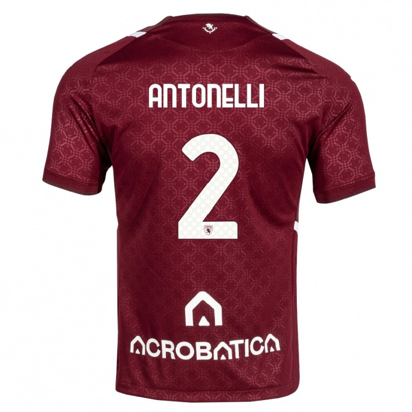 Danxen Uomo Maglia Moise Antonelli #2 Borgogna Bianco Kit Gara Home 2026/27 Maglietta