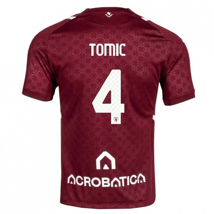 Danxen Uomo Maglia Luka Tomic #4 Borgogna Bianco Kit Gara Home 2026/27 Maglietta