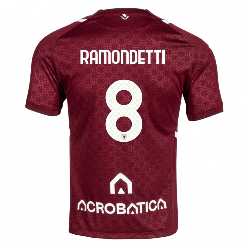 Danxen Uomo Maglia Vittorio Ramondetti #8 Borgogna Bianco Kit Gara Home 2026/27 Maglietta