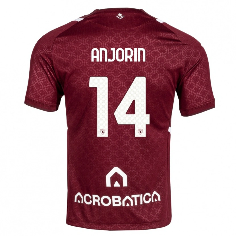 Danxen Uomo Maglia Tino Anjorin #14 Borgogna Bianco Kit Gara Home 2026/27 Maglietta