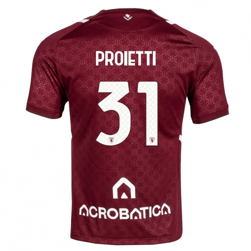 Danxen Uomo Maglia Riccardo Proietti #31 Borgogna Bianco Kit Gara Home 2026/27 Maglietta