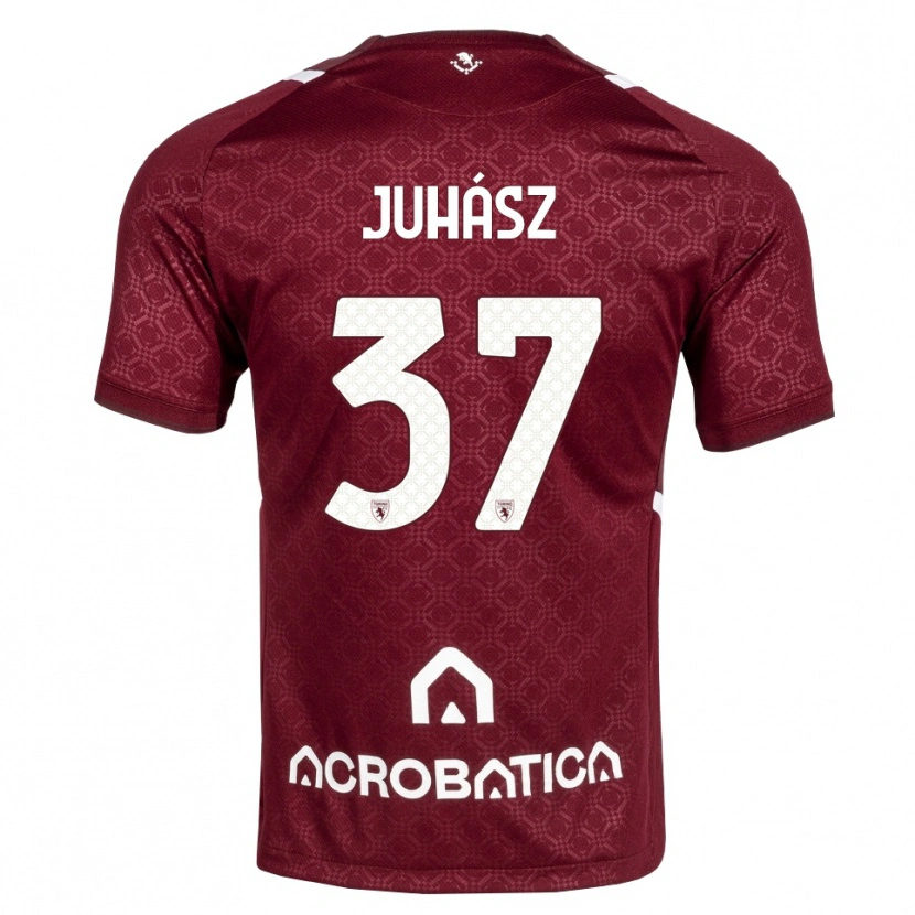 Danxen Uomo Maglia Martin Juhász #37 Borgogna Bianco Kit Gara Home 2026/27 Maglietta