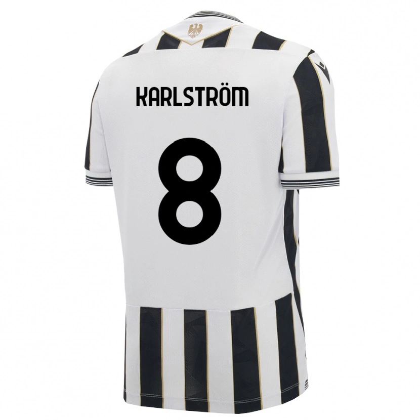 Danxen Uomo Maglia Jesper Karlström #8 Nero Bianco Rosa Kit Gara Home 2026/27 Maglietta