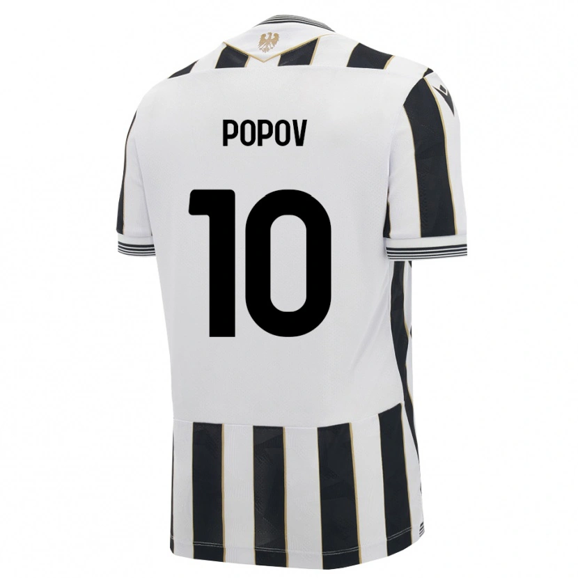 Danxen Uomo Maglia Nikolay Popov #10 Nero Bianco Rosa Kit Gara Home 2026/27 Maglietta