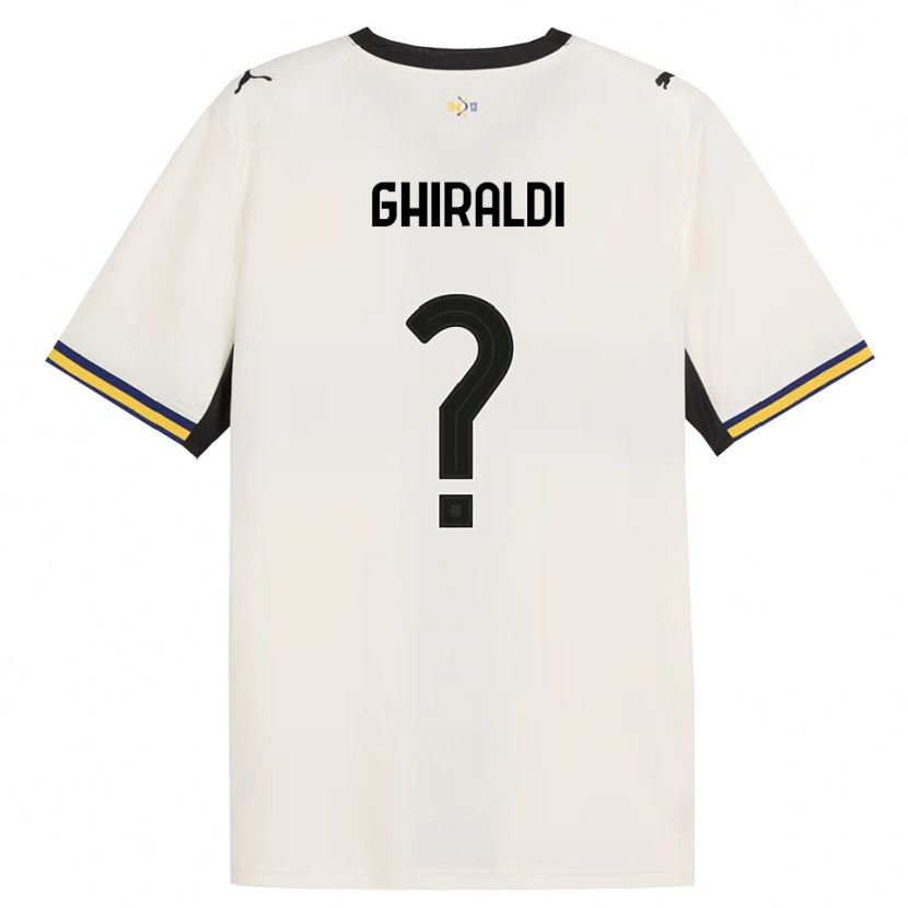 Danxen Uomo Maglia Cesare Ghiraldi #0 Bianco Avorio Nero Giallo Kit Gara Home 2026/27 Maglietta