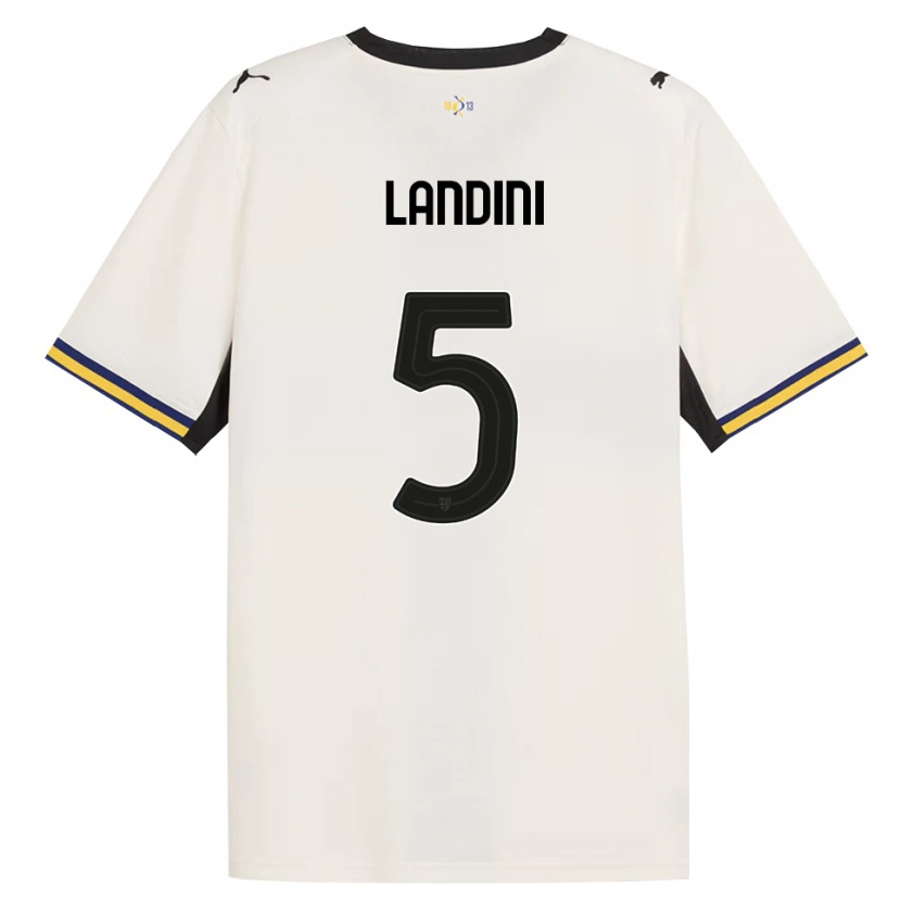 Danxen Uomo Maglia Simone Landini #5 Bianco Avorio Nero Giallo Kit Gara Home 2026/27 Maglietta