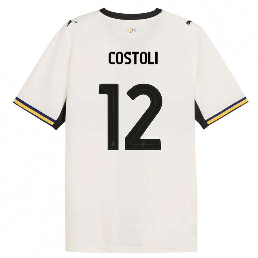 Danxen Uomo Maglia Luca Costoli #12 Bianco Avorio Nero Giallo Kit Gara Home 2026/27 Maglietta