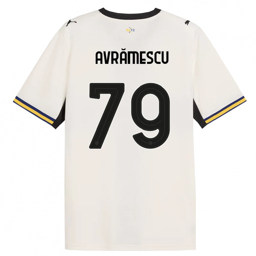 Danxen Uomo Maglia Ianis Avrămescu #79 Bianco Avorio Nero Giallo Kit Gara Home 2026/27 Maglietta