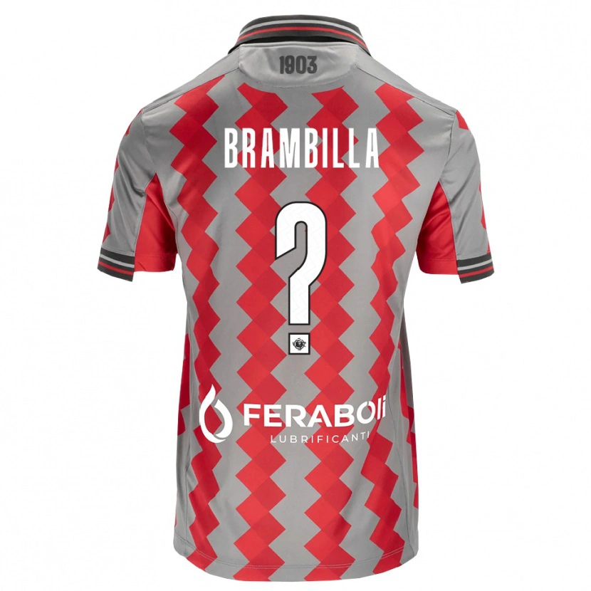Danxen Uomo Maglia Alessio Brambilla #0 Grigio Rosso Bianco Kit Gara Home 2026/27 Maglietta