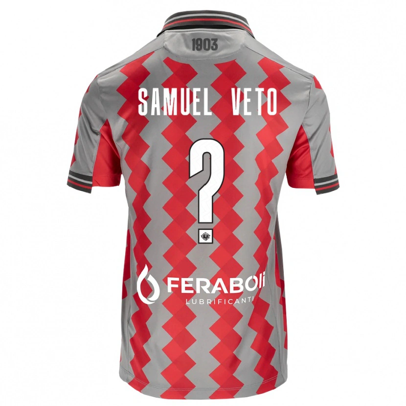 Danxen Uomo Maglia Djoloelie Samuel Veto #0 Grigio Rosso Bianco Kit Gara Home 2026/27 Maglietta