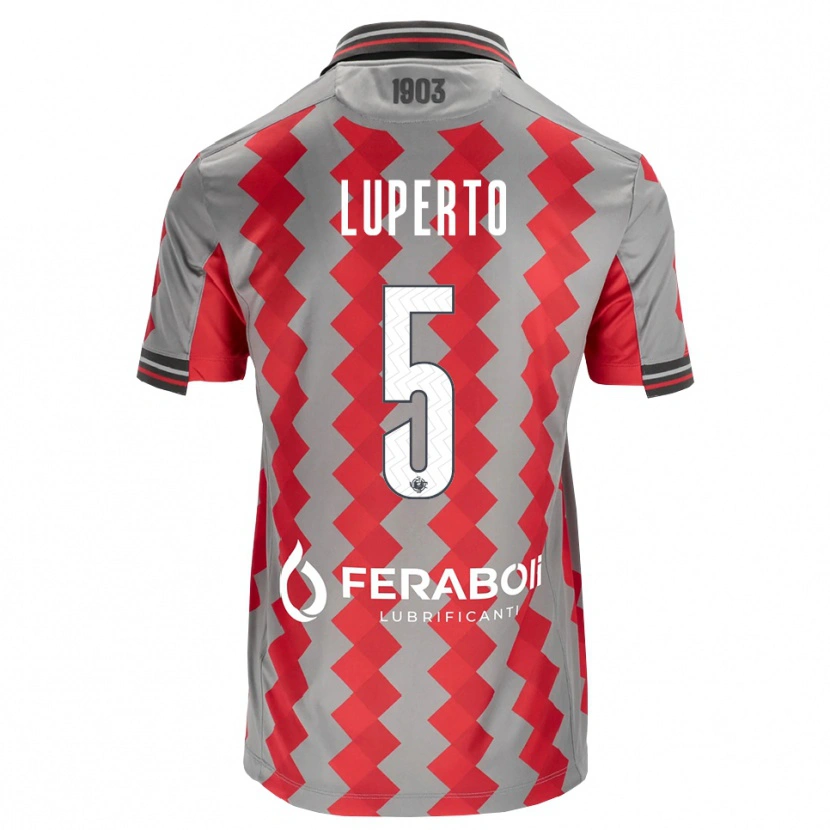 Danxen Uomo Maglia Sebastiano Luperto #5 Grigio Rosso Bianco Kit Gara Home 2026/27 Maglietta