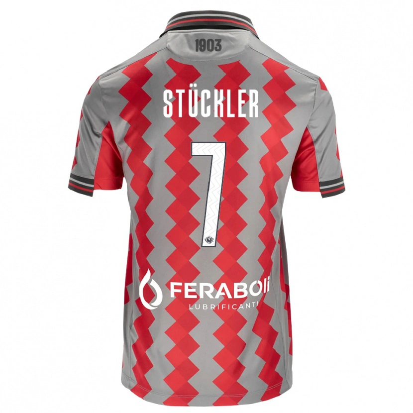 Danxen Uomo Maglia David Stückler #7 Grigio Rosso Bianco Kit Gara Home 2026/27 Maglietta