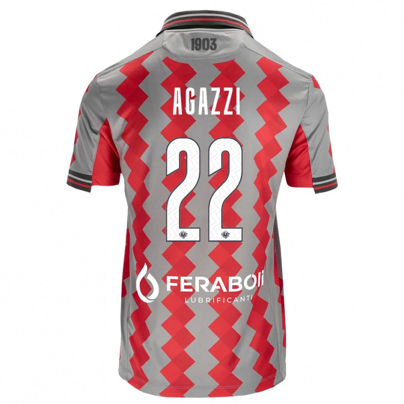 Danxen Uomo Maglia Federico Agazzi #22 Grigio Rosso Bianco Kit Gara Home 2026/27 Maglietta