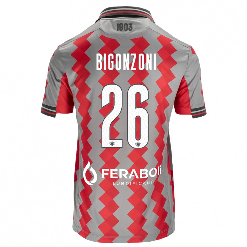 Danxen Uomo Maglia Michele Bigonzoni #26 Grigio Rosso Bianco Kit Gara Home 2026/27 Maglietta