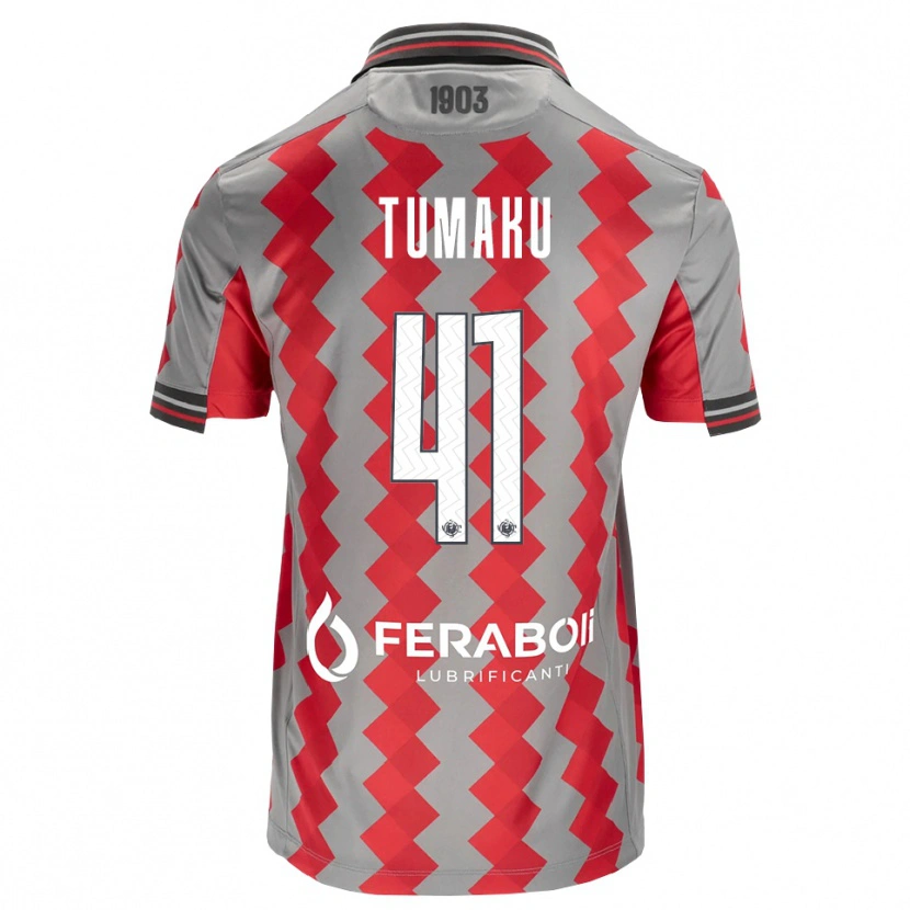 Danxen Uomo Maglia Niccolò Tumaku #41 Grigio Rosso Bianco Kit Gara Home 2026/27 Maglietta