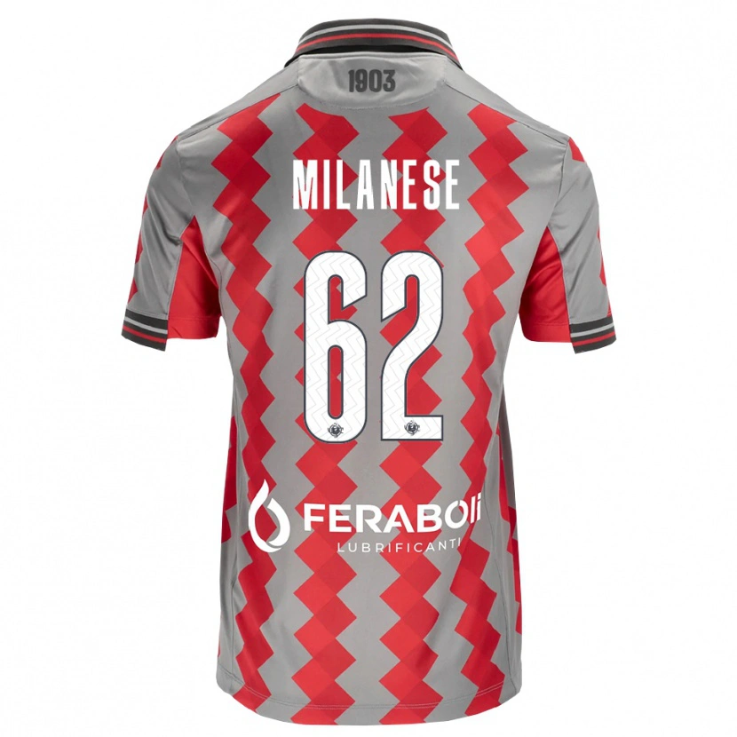 Danxen Uomo Maglia Tommaso Milanese #62 Grigio Rosso Bianco Kit Gara Home 2026/27 Maglietta