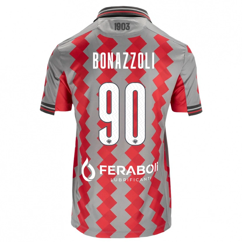 Danxen Uomo Maglia Federico Bonazzoli #90 Grigio Rosso Bianco Kit Gara Home 2026/27 Maglietta