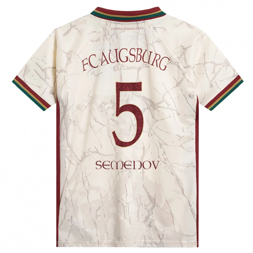 Danxen Uomo Maglia Konstantyn Semenov #5 Verde Riso Bianco Borgogna Kit Gara Home 2026/27 Maglietta