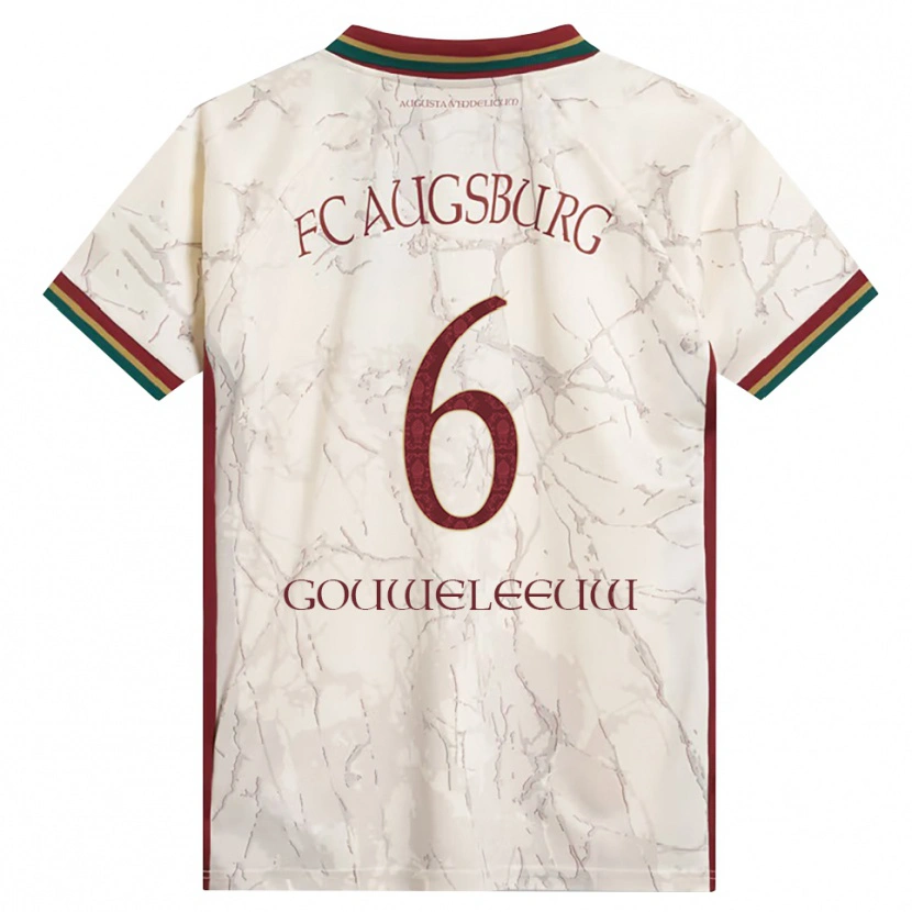 Danxen Uomo Maglia Jeffrey Gouweleeuw #6 Verde Riso Bianco Borgogna Kit Gara Home 2026/27 Maglietta