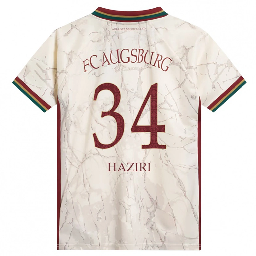 Danxen Uomo Maglia Edi Haziri #34 Verde Riso Bianco Borgogna Kit Gara Home 2026/27 Maglietta