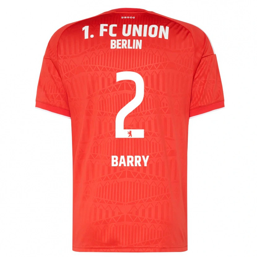 Danxen Uomo Maglia Sadou Barry #2 Rosso Bianco Kit Gara Home 2026/27 Maglietta