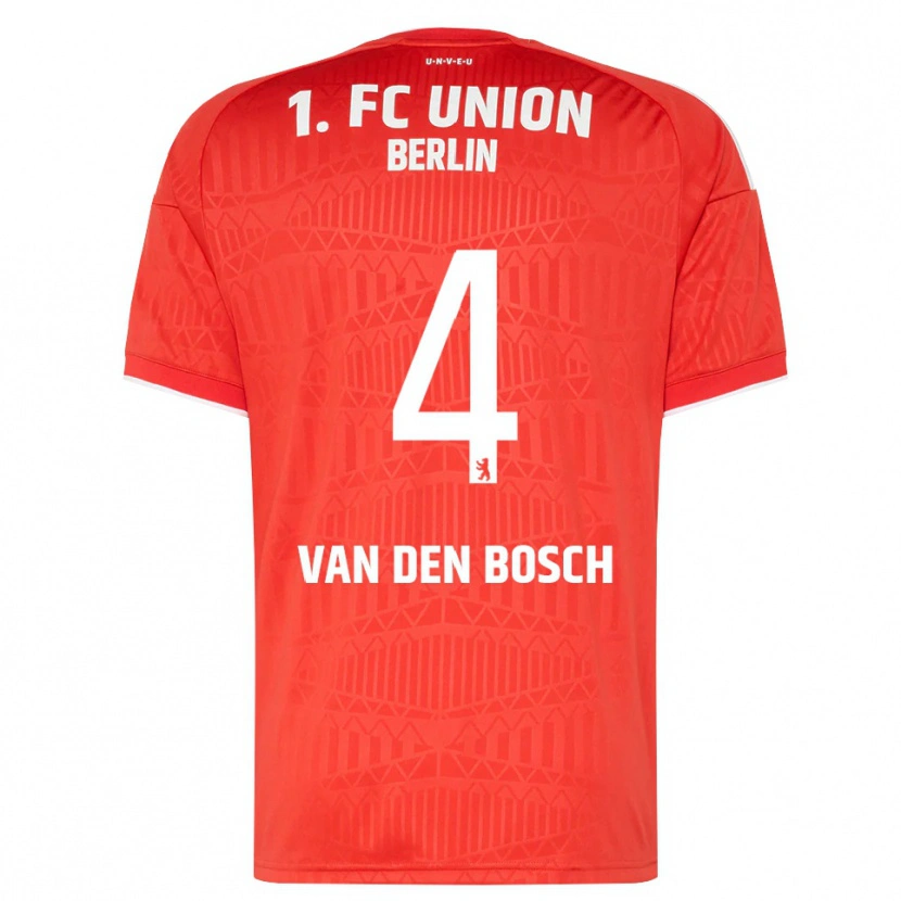 Danxen Uomo Maglia Zeno Van Den Bosch #4 Rosso Bianco Kit Gara Home 2026/27 Maglietta