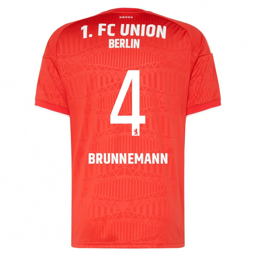 Danxen Uomo Maglia Laurenz Brunnemann #4 Rosso Bianco Kit Gara Home 2026/27 Maglietta