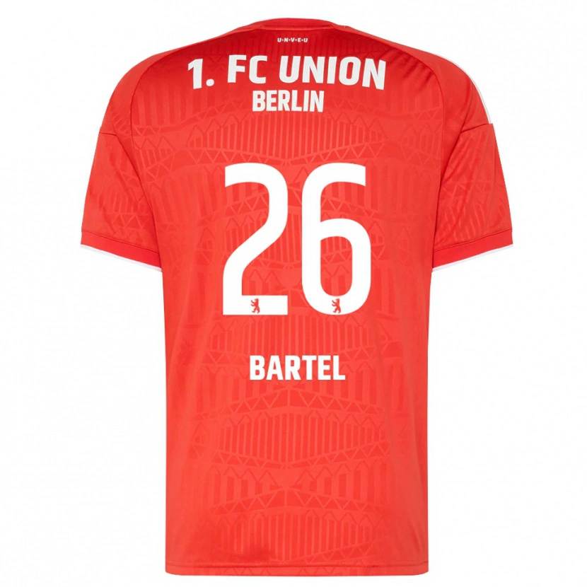 Danxen Uomo Maglia Oskar Bartel #26 Rosso Bianco Kit Gara Home 2026/27 Maglietta