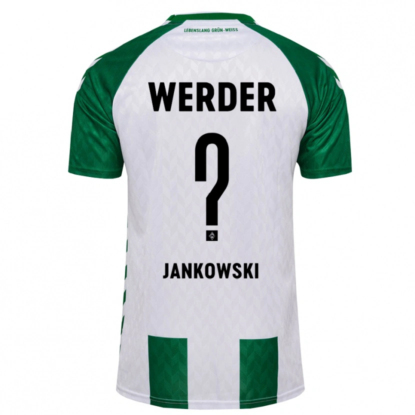 Danxen Uomo Maglia Fiete Jankowski #0 Verde Bianco Kit Gara Home 2026/27 Maglietta