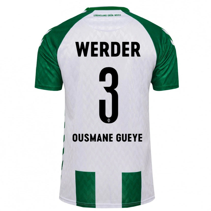 Danxen Uomo Maglia Papa Ousmane Gueye #3 Verde Bianco Kit Gara Home 2026/27 Maglietta